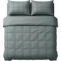 Sleeptime dekbedovertrek Check Pintuck - groen - Microvezel - 200x220