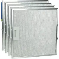 Alapure 4x Metaalfilter voor Hotpoint-Ariston 481248058144 320x320x10mm