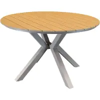 AVH-Collectie Quincy dining tuintafel latte 120xH75 cm rond polywood blad