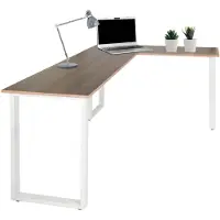 Hjh OFFICE WORKSPACE BASIC I | 165x120 - Bureau Walnoot / Wit