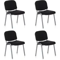 Hjh OFFICE XT 600 4 stuks per pakket - Vergaderstoel / bezoekerstoel Zilver / Zwart