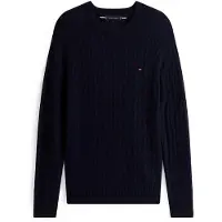 Tommy Hilfiger trui ronde hals donkerblauw lamswol