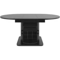 OKWISH Uitschuifbare Eettafel - Verborgen Opbergruimte - Voor Keuken En Eetkamer - MDF En Metaal Zwart - 118-158x118x76 cm