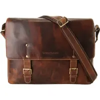 Bruno Banani schoudertas laptoptas met laptopvak Jim Postbag Cognac bruine