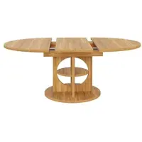 OKWISH Eettafel - Uitschuifbaar Tafelblad Met Opbergrek - Eetkamer En Keuken - MDF Houtkleur - 110-150 x 110 x 76 cm