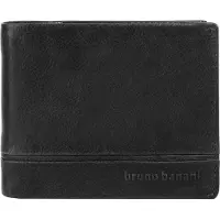 Bruno Banani Leer portemonnee Frankfurt Wallet With Flap Black zwart
