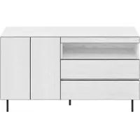 OKWISH Dressoir - Greeploos Minimalistisch Design - Voor Woonkamer Eetkamer En Hal - Spaanplaat Wit - 140×42×77 Cm