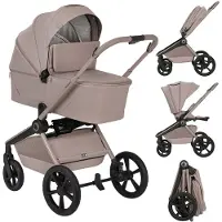 Lionelo Freya 3in1 Kinderwagen Set – Reiswieg, Wandelwagen & Astrid i-Size Autostoel (40–87 cm) –Premium - Vanaf Geboorte tot 22 kg – PU-Wielen met Vering – Omkeerbare Zitting – UPF50+ Kap