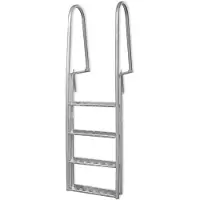 Markenlos Aluminium trap en poolleuning met 4 treden, 167 cm, geschikt voor opzetzwembaden, terrassen, huizen, zowel binnen- als buitenruimtes. Eenvoudig te monteren en te verplaatsen