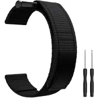 INF Horlogeband compatibel met Garmin Fenix 7/6/5 22 mm Nylon - Verstelbare klittenband en montagemateriaal Black