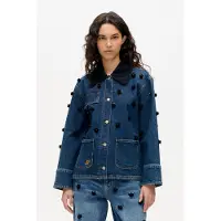 Baum und pferdgarten Beannie Jacket Denim Sequince Flower Maat: 44 | Spijkerjassen Outlet | Dames | Blauw