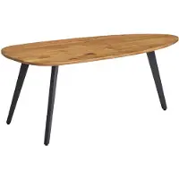 Wohnling salontafel acacia massief hout 110 x 45 x 60 cm salontafel niervorm | Salontafel Moderne houten tafel | Tafel woonkamer hout / metaal