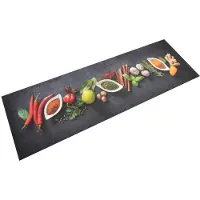 vidaXL Keukenmat wasbaar kruidenprint 60x180 cm fluweel