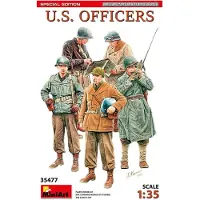 Mini art Modelbouwpakket Militaire voertuigen - 35477 Amerikaanse Officieren WWII - 5 Figuren Plastic - 1:35 - Modelbouw