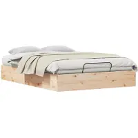 vidaXL Ottoman bedframe met opbergruimte Naturel 135 x 190 cm