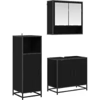 vidaXL Badkamermeubel Set 3 st Zwart Eiken 35 x 37,5 x 100 cm
