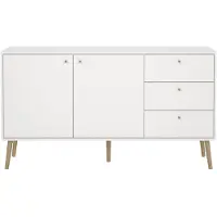 Ebuy24 Dressoir met 2 deuren en 3 lades met houten poten b147,2 cm tarp