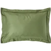 Homescapes Biologisch Kussensloop 50x75 cm met Sierrand – Mosgroen – 100% Egyptisch Katoen Satijn – Draaddichtheid 400