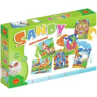 Alexander Toys Sandy Sand Painting, grote doos, voor jongens en meisjes, set om afbeeldingen mee te kleuren