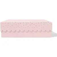 HEMA Doos L 9x22x31cm papier stippen (roze)