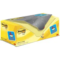 Post-It Value Pack: Notes, Canary Yellow, 76 x 76 mm, 100 Blaadjes/Blok, 16 blokken + 4 GRATIS