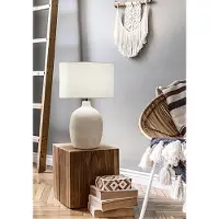 Perenz - Keramische tafellamp, beige, diameter 35 cm, hoogte 55 cm, fitting E27, max. 60W - exclusief lamp