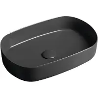 Isvea Infinity Oval Opbouwwastafel, 55x36cm, antraciet