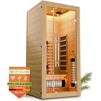 Artsauna Infraroodkabine / Sauna Kiruna 90 Premium - 190 x 90 x 90 cm - Incl. LED & Bluetooth Radio