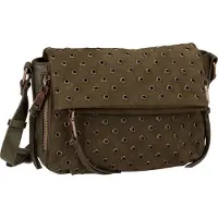 Fredsbruder Leren Schoudertas Hey You Rock Crossbody Bag Olive Olijfgroen