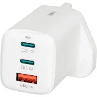 IBox C-65 Wit GaN 65W universele oplader met Britse stekker