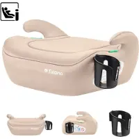Tulano Cabby 20 i-Size Autostoelverhoger - Zitverhoger - Kinderzitje 125-150 cm met Bekerhouder - Beige