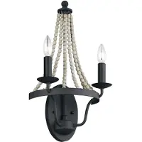 FEISS LED Wandlamp Nori | 2X E14 Max 40W | Dark Weathered Zinc with Driftwood Grey