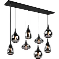 TRIO Glazen hanglamp Lumina, dimbaar, zwart, Woon-/ Eetkamer, Glas, hanglamp