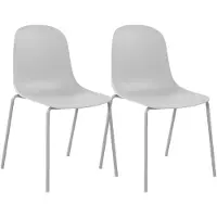 CLP Hardin Set van 2 stapelstoelen - Stapelbaar - Metaal - Kunststof/licht grijs