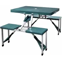 vidaXL Campingset inklapbaar lichtgewicht 120x60 cm aluminium groen