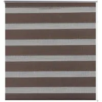 vidaXL Zebra rolgordijn 50,9x100 cm stofbreedte 46,7 cm koffiebruin