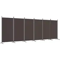 vidaXL Kamerscherm met 6 panelen 520x180 cm stof bruin