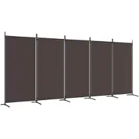 vidaXL Kamerscherm met 5 panelen 433x180 cm stof bruin