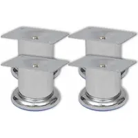 vidaXL Bankpoten rond chroom 60 mm 4 st