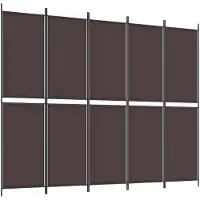 vidaXL Kamerscherm met 5 panelen 250x200 cm stof bruin