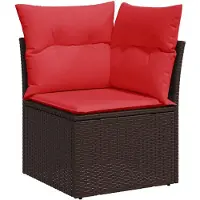vidaXL 6-delige Loungeset met kussens poly rattan acacia bruin