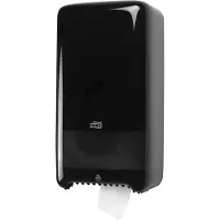 Tork 557508 Toiletpapierdispenser met dubbele rol, zwart voor midi toiletpapier