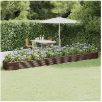 vidaXL - Plantenbak - 544x100x36 - cm - gegalvaniseerd - staal - bruin