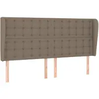 vidaXL Hoofdbord met randen 203x23x118/128 cm stof taupe