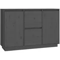 vidaXL Dressoir 111x34x75 cm massief grenenhout grijs