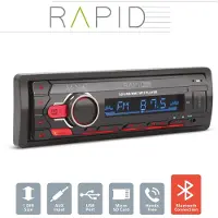 HomeShopXL Autoradio met Bluetooth, 1 DIN - 4x50W - USB, SD, AUX, MP3 - Handsfree functie - Tijdweergave - Autoradio met Bluetooth - Rapid [39750]