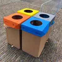 KarTent Kartonnen karbin (240l) - Blauwe Deksel - 240L zakken | Grote prullenbak -