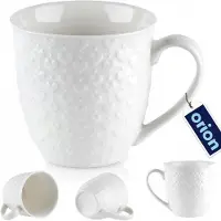 Orion Grote Keramische Mok met Hartjes - 580 ml - Wit
