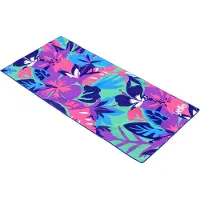 Yello strandlaken Flower 150 x 70 cm paars/blauw