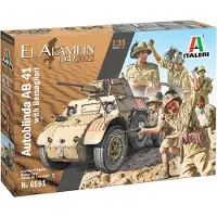 Italeri Modelbouwpakket Militaire voertuigen - 6591 Autoblinda AB 41 with Bersaglieri El Alamein Plastic - 1:35 - Modelbouw